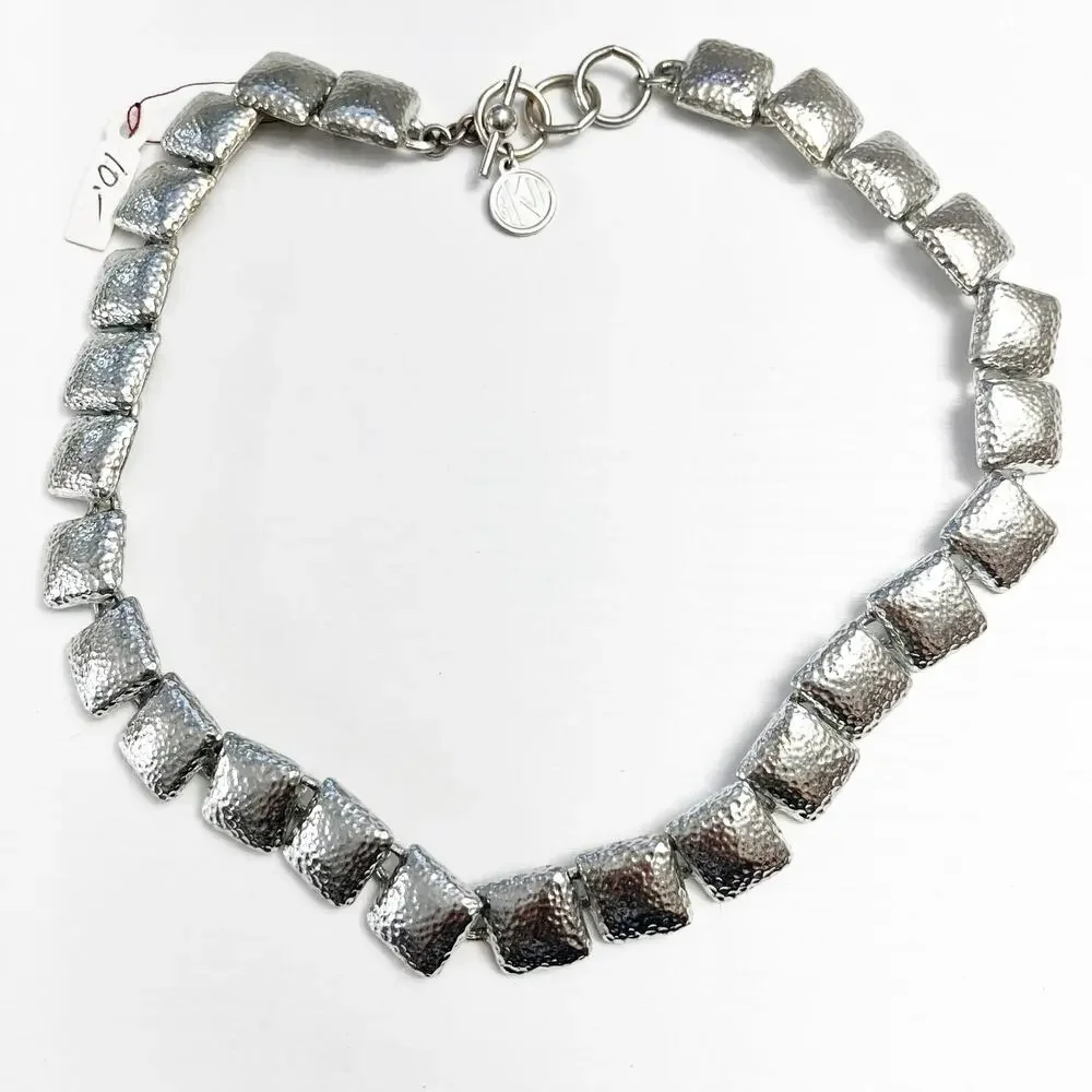 Anne Klein II Vintage Silver Tone Textured Necklace
